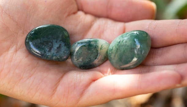 تصویر 2 از قیمت سنگ عقیق خزه ای سبز + خرید باور نکردنی